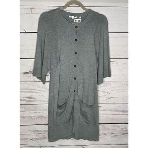 Vince Cashmere Knit Sweater Womens XS‎ V Neck Button Up Cardigan Gray Neutral